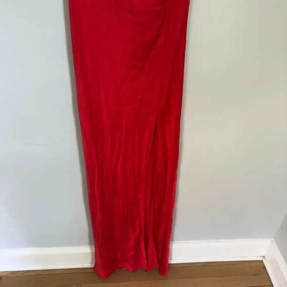Amanda Uprichard Marla Red Halter Slip Dress Size L Cocktail Maxi Revolve - Picture 4 of 10